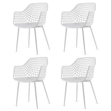 Load image into Gallery viewer, Set of 4 Modern Mid-Century White Mesh Dining Chair with Ergonomic Backrest