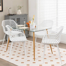 Load image into Gallery viewer, Set of 4 Modern Mid-Century White Mesh Dining Chair with Ergonomic Backrest