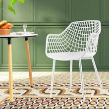 Load image into Gallery viewer, Set of 4 Modern Mid-Century White Mesh Dining Chair with Ergonomic Backrest