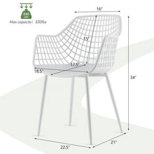 Load image into Gallery viewer, Set of 4 Modern Mid-Century White Mesh Dining Chair with Ergonomic Backrest