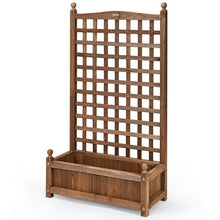 Load image into Gallery viewer, Solid Wood Farmhouse Garden Planter Box with 48-inch High Trellis