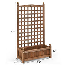 Load image into Gallery viewer, Solid Wood Farmhouse Garden Planter Box with 48-inch High Trellis