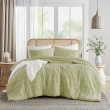 Load image into Gallery viewer, Twin/Twin XL Microfiber Pleated Lightweight Soft Comforter Set in Sage Green