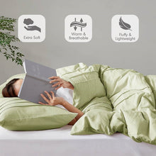 Load image into Gallery viewer, Twin/Twin XL Microfiber Pleated Lightweight Soft Comforter Set in Sage Green