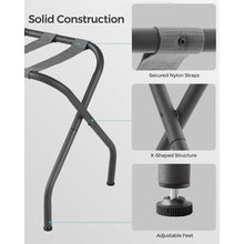 Load image into Gallery viewer, Sturdy Grey Metal Folding Luggage Rack