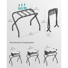 Load image into Gallery viewer, Sturdy Grey Metal Folding Luggage Rack