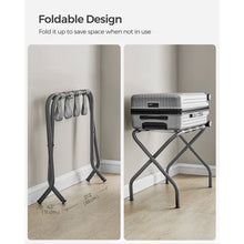 Load image into Gallery viewer, Sturdy Grey Metal Folding Luggage Rack