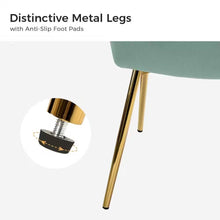 Load image into Gallery viewer, Sage Green Velvet Upholstered Wingback Accent Side Chair with Gold Metal Legs