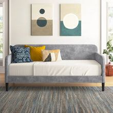 Load image into Gallery viewer, Twin size Modern Grey Silver Velvet Upholstered Daybed