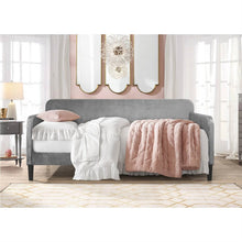 Load image into Gallery viewer, Twin size Modern Grey Silver Velvet Upholstered Daybed