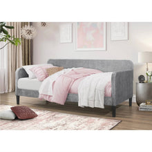 Load image into Gallery viewer, Twin size Modern Grey Silver Velvet Upholstered Daybed