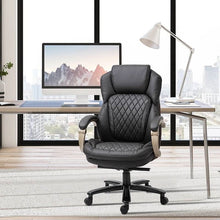 Load image into Gallery viewer, Brown Big and Tall Diamond Stitching Executive Adjustable Height Office Chair