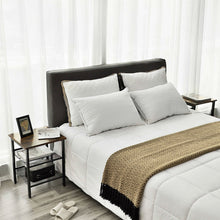 Load image into Gallery viewer, Set of 2 Side Table Nightstand with Medium Wood Finish Top and Mesh Shelves