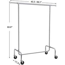 Load image into Gallery viewer, Heavy Duty Metal Tube Clothes Garment Rack on Wheels with 286 lb. Capacity