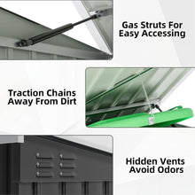 Load image into Gallery viewer, Outdoor Black Galvanized Steel Trash Can Storage Shed - Holds 2 Garbage Bins