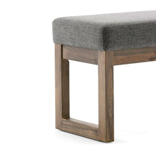 Load image into Gallery viewer, Modern Wood Frame Accent Bench Ottoman with Grey Upholstered Fabric Seat