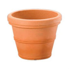 Load image into Gallery viewer, Weathered Terracotta 12-inch Diameter Round Planter in Poly Resin