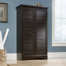 Load image into Gallery viewer, Multi-Purpose Wardrobe Armoire Storage Cabinet in Dark Brown Antique Wood Finish