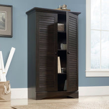 Load image into Gallery viewer, Multi-Purpose Wardrobe Armoire Storage Cabinet in Dark Brown Antique Wood Finish
