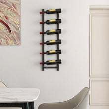 Load image into Gallery viewer, Simple Black Metal Wall Mounted 6-Bottle Wine Rack