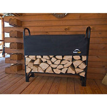 Load image into Gallery viewer, Outdoor Firewood Rack 4-Ft Steel Frame Wood Log Storage with Cover