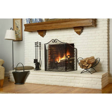 Load image into Gallery viewer, Black Metal Indoor Outdoor Farmhouse Firewood Holder Log Rack