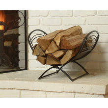 Load image into Gallery viewer, Black Metal Indoor Outdoor Farmhouse Firewood Holder Log Rack