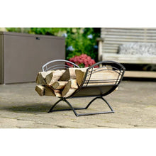Load image into Gallery viewer, Black Metal Indoor Outdoor Farmhouse Firewood Holder Log Rack