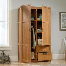 Load image into Gallery viewer, Bedroom Wardrobe Cabinet Storage Closet Organizer in Medium Oak Finish