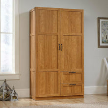 Load image into Gallery viewer, Bedroom Wardrobe Cabinet Storage Closet Organizer in Medium Oak Finish