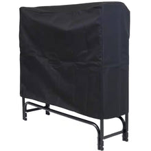 Load image into Gallery viewer, Indoor/Outdoor 4-Ft. Black Metal Firewood Rack with Cover