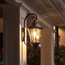 Load image into Gallery viewer, Outdoor Farmhouse Solar Wall Light in Black Finish - 150 Lumens
