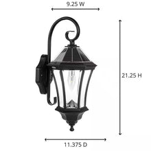 Load image into Gallery viewer, Outdoor Farmhouse Solar Wall Light in Black Finish - 150 Lumens
