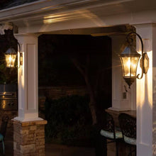 Load image into Gallery viewer, Outdoor Farmhouse Solar Wall Light in Black Finish - 150 Lumens