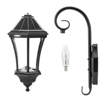 Load image into Gallery viewer, Outdoor Farmhouse Solar Wall Light in Black Finish - 150 Lumens
