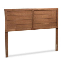 Load image into Gallery viewer, Queen size Farmhouse Headboard in Rustic Brown Walnut Wood Finish
