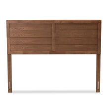 Load image into Gallery viewer, Queen size Farmhouse Headboard in Rustic Brown Walnut Wood Finish