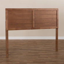 Load image into Gallery viewer, Queen size Farmhouse Headboard in Rustic Brown Walnut Wood Finish