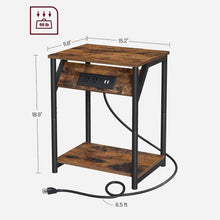 Load image into Gallery viewer, Set of 2 -  Nightstand End Tables Charging Station with 2 USB ports