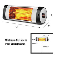 Load image into Gallery viewer, 1,500 Watt 3 Mode Wall-Mounted Electric Infrared Heater with Remote Control