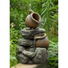 Load image into Gallery viewer, Outdoor Garden Polyresin Rock and Pitchers Waterfall Fountain with Pump