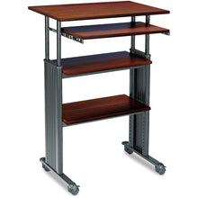 Load image into Gallery viewer, Adjustable Height Stand Up Computer Desk Workstation in Cherry