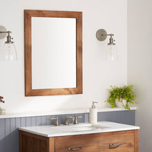 Load image into Gallery viewer, Set of 2 Modern Farmhouse Mirror Set Distressed Brown Wood Frame 31 x 24 inch