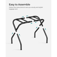 Load image into Gallery viewer, Set of 2- Sturdy Black Metal Folding Luggage Rack