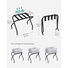Load image into Gallery viewer, Set of 2- Sturdy Black Metal Folding Luggage Rack