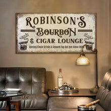 Load image into Gallery viewer, Personalized Bourbon and Cigar Bar Sign