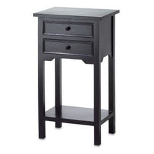 Load image into Gallery viewer, Set of 2 Nightstand Side Tables / End Table in Black Finish Pine Wood