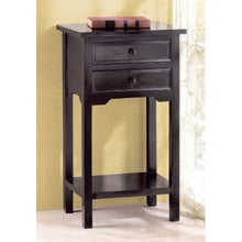 Load image into Gallery viewer, Set of 2 Nightstand Side Tables / End Table in Black Finish Pine Wood