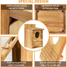 Load image into Gallery viewer, Outdoor Wooden Screech Owl BirdHouse for Mounting - Easy to Assemble