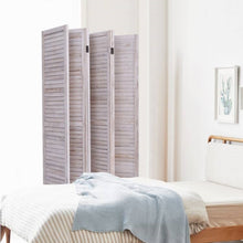 Load image into Gallery viewer, 6-Panel Classic Louver Slatted Room Divider Screen in White Wood Finish